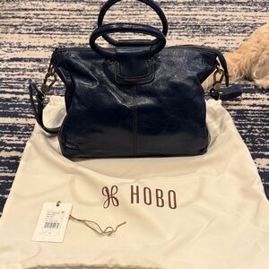 HOBO Dark Blue Medium Sheila Leather Hobo Bag